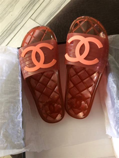 size 8.5 chanel jelly slides|chanel jelly slides black.